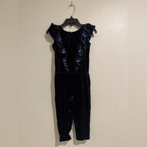Cat & Jack Navy Velvet Jumpsuit